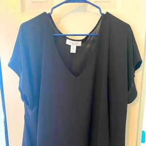 Motherhood Maternity Plus 2X Black Georgette Blouse